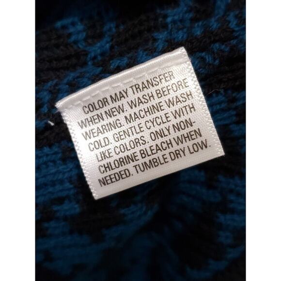 Style & Co. Women's Blue Knit Houndstooth Short Sleeve V Neck Sweater Dress XL - Picture 13 of 15